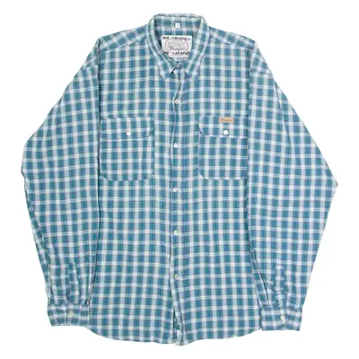 WRANGLER Western Mens Shirt Green Check Long Sleeve L
