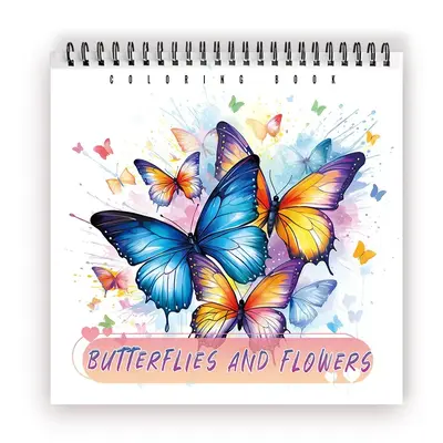 Butterfly & Flowers Pattern Coloring Book, Stress Relief Mindfulness Coloring Book, Art Paper for Adults & Teens, Birthday Gi...
