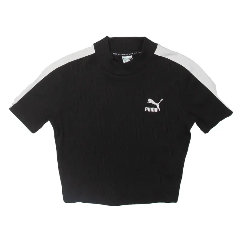 PUMA Cropped Girls T-Shirt Black High Neck S