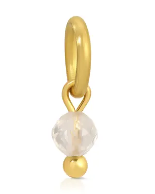 One Love Birthstone Charms | Metal Color: Gold | Month/Gemstone: April - Quartz