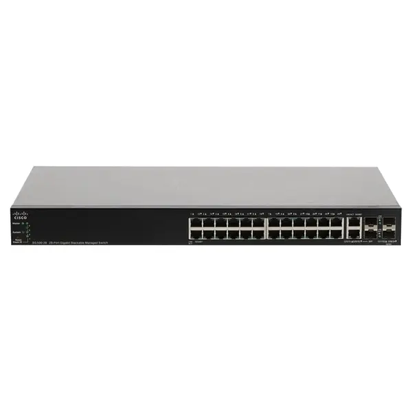 Cisco SG500-28-K9-NA-RF | Small Business 500 Series SG500-28 24 x Ports 10/100/1000Base-T + 2 x Ports Combo SFP + 2 x Ports S...