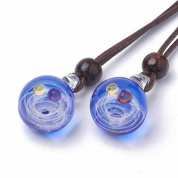 Handmade Gold Sand Lampwork Pendants