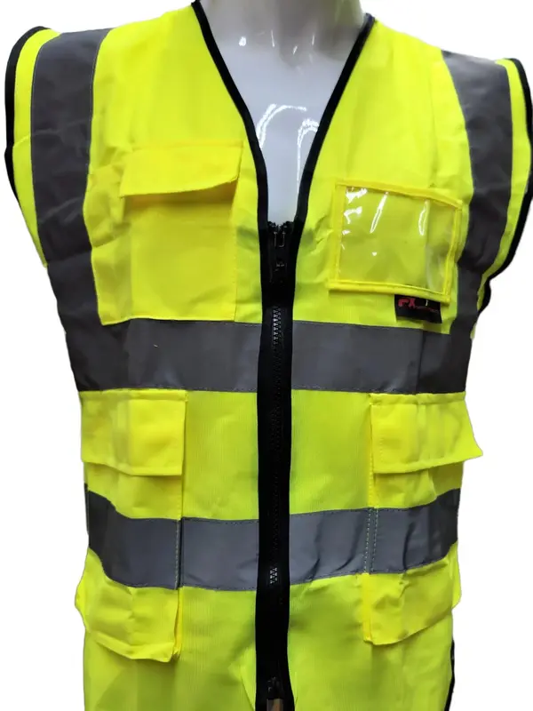 Class 2 Yellow or orange safety vest with ID pocket