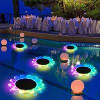 Solar Floating Pool LED Lights, LED Remote Control Pond Fountain Light, Courtyard Decoration Light, Garden Landscape Light