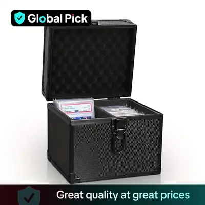 Graded Card Storage Box, 1 Count 2 Grid Dustproof Card Storage Organizer with Lid and Handle, Top Loader Card Brick Case, Car...