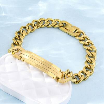 304 Stainless Steel Cuban Link Chain Bracelets for Women Men