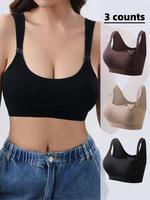 Maternity's Solid Color Removable Nursing Bra, Soft Comfortable Breathable Nursing Bra for Pregnancy & Postpartum, Maternity ...