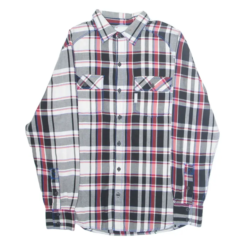 COLUMBIA Mens Flannel Shirt Grey Plaid Long Sleeve M