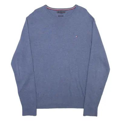 TOMMY HILFIGER Mens Jumper Blue Tight Knit XL