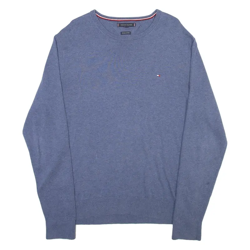 TOMMY HILFIGER Mens Jumper Blue Tight Knit XL