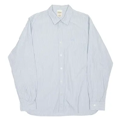 TIMBERLAND Mens Shirt Blue Striped Long Sleeve XL