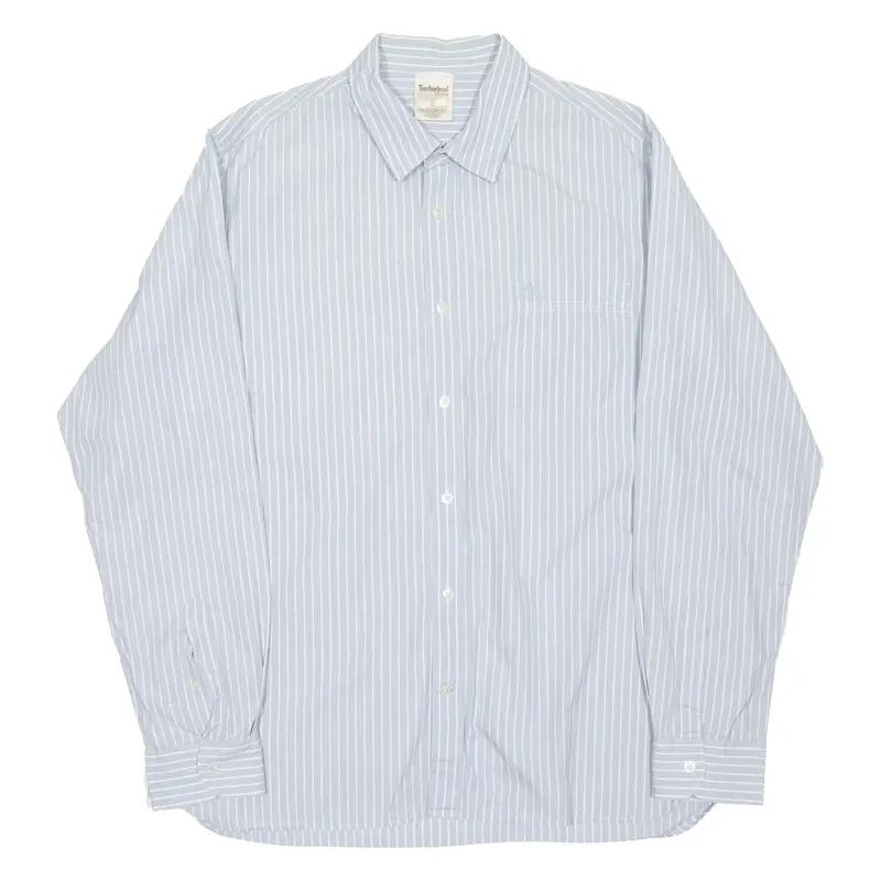 TIMBERLAND Mens Shirt Blue Striped Long Sleeve XL