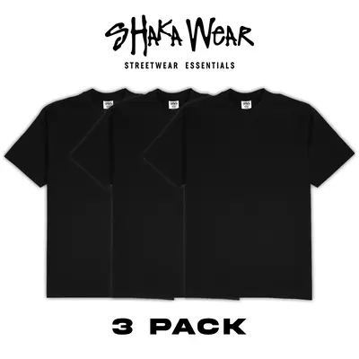 3 Pack Shaka Wear Heavyweight T-Shirts Shortsleeve Cotton Streetwear