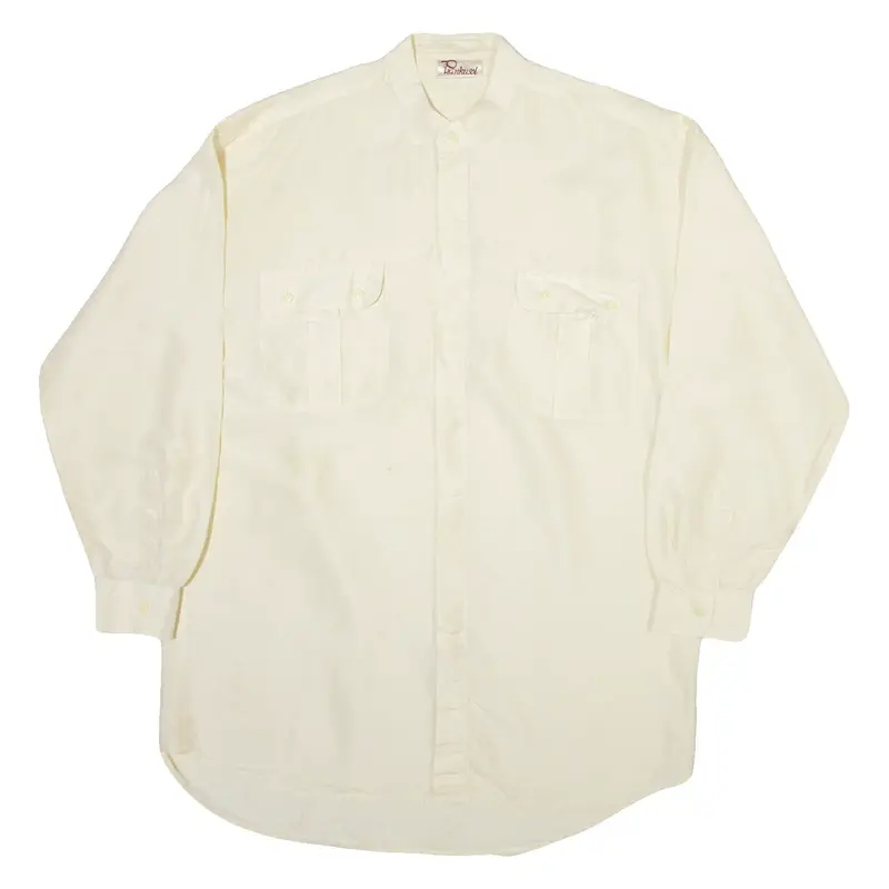 PIANKUSOL Mens Plain Shirt Yellow Long Sleeve L
