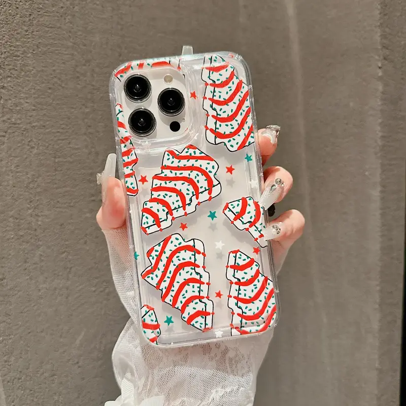 Cute Christmas Themed Phone Case, Anti-drop Cellphone Protective Case, Shockproof Mobile Phone Accessories Compatible with i...