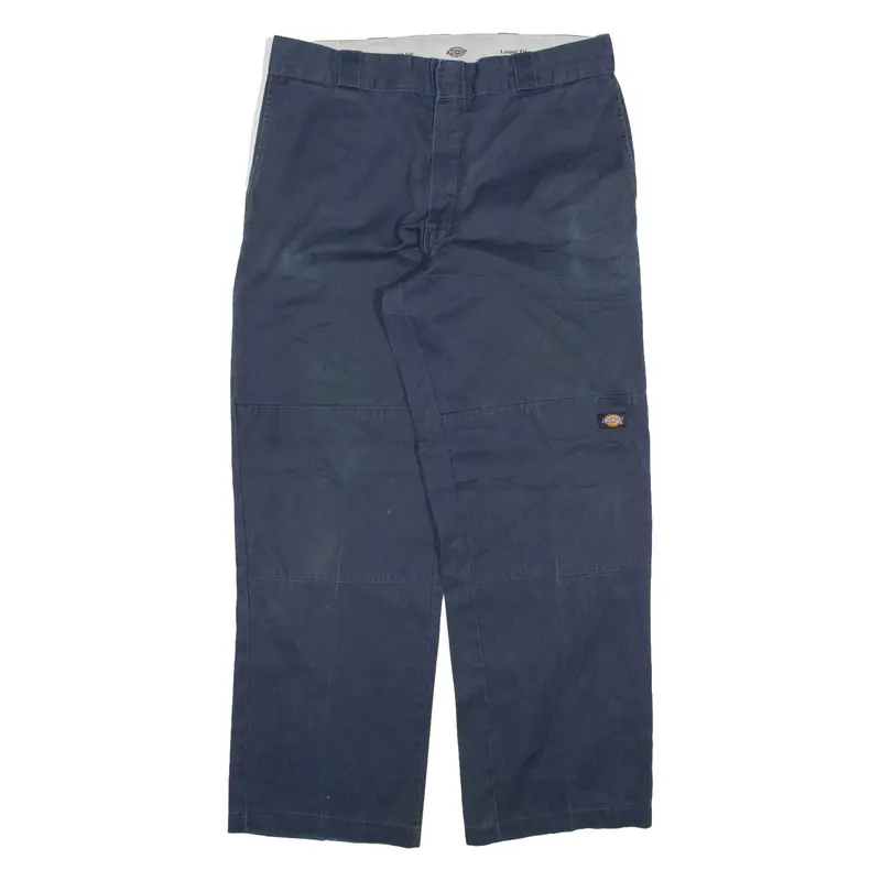 DICKIES Mens Trousers Blue Loose Straight W36 L31