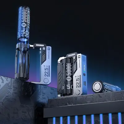 Portable 5000mAh Power Bank, 1 Count Small & Separate Mobile Power with Detachable Self-fast Charging Cable, Quick Change Pow...