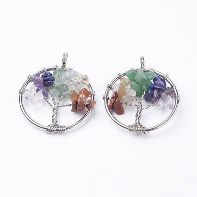 Natural/Synthetic Mixed Stone Pendants