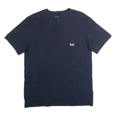 BOSS Mens T-Shirt Blue Crew Neck XL