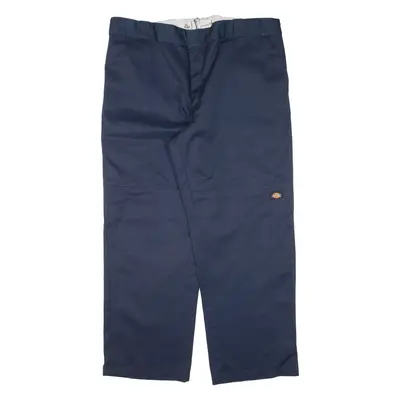 DICKIES Double-knee Workwear Mens Trousers Blue Loose Straight W42 L30