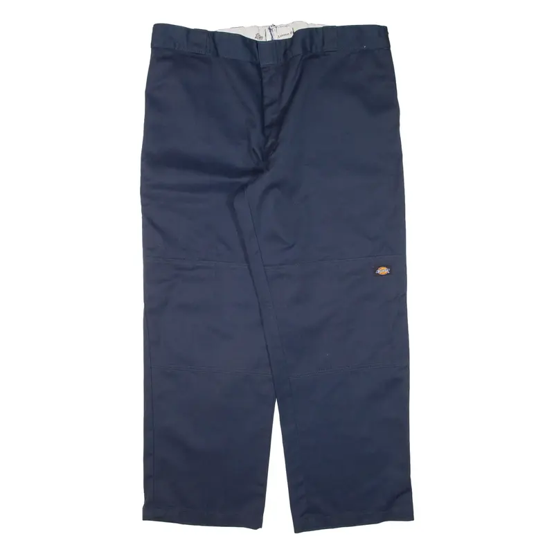DICKIES Double-knee Workwear Mens Trousers Blue Loose Straight W42 L30