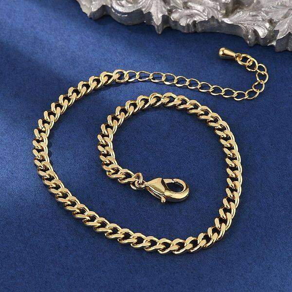 Brass Curb Chain Bracelets for Women Men