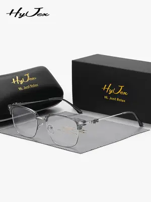 Simple Anti-blue Light Semi-rimless Browline Eyeglasses for Everyday Use, Basic Frame Minimalist Black Eyeglasses for Women &...