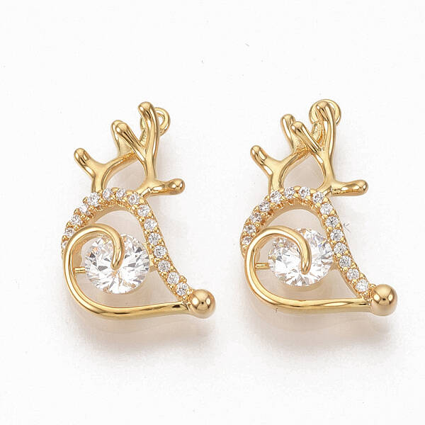 Brass Micro Pave Clear Cubic Zirconia Pendants