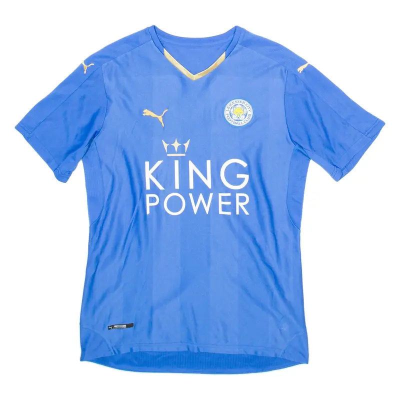 PUMA Leicester City F.C. Mens Football Shirt Jersey Blue V-Neck M