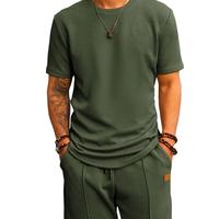 Dokotoo Men Mens Short Sets 2 Piece Outfits Summer Casual T-Shirts and Shorts Tracksuit Sets with Pockets Menswear Shortsleev...
