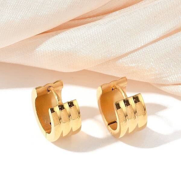 304 Stainless Steel Polishing Effect Hoop Earrings