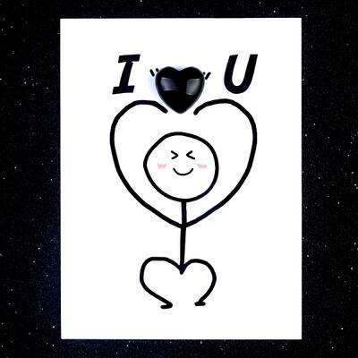 Natural Obsidian Heart Display Decorations