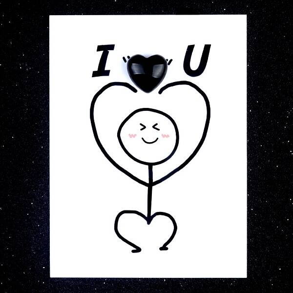 Natural Obsidian Heart Display Decorations