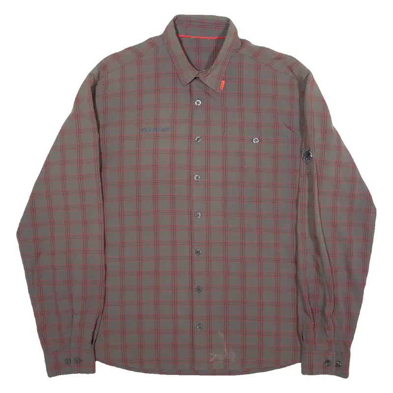 MAMMUT Mens Shirt Red Check Long Sleeve L