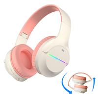 Kids Bluetooth Headphones, Kids Headphones Wireless with LED Light Up, Built-in Mic, Over-Ear Bluetooth 5.3 Headphones for Sc...