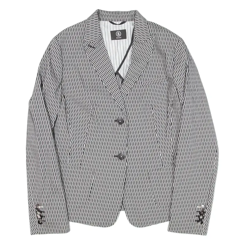 BOGNER Blazer Jacket White Geometric Womens M