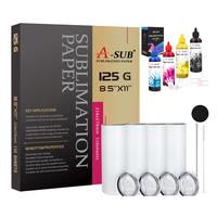 A-SUB Sublimation Kit: 480ml ink + transfer paper +4 tumblers