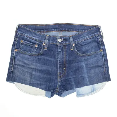 LEVI'S 519 Hi-Ball Denim Blue Regular Cut-Off Shorts Womens M W32