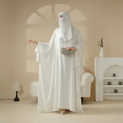 Premium Farasha Open Abaya 5-Piece Set | Elegant Butterfly Design | Lightweight & Breathable | Hajj, Wedding, Daily Wear | In...