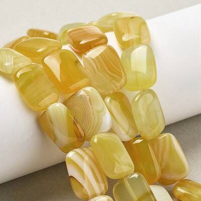 Natural Yellow Agate Beads Strands