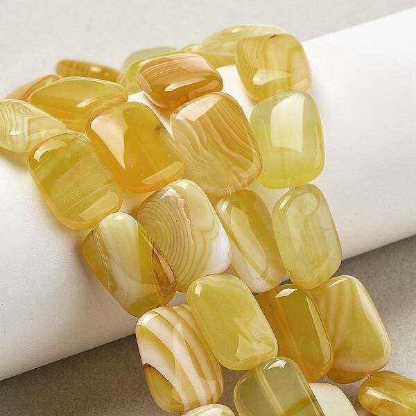 Natural Yellow Agate Beads Strands