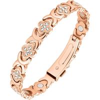 Feraco Pure Copper Bracelets for Women, Ultra Strength Magnetic Bracelet with 3800 Gauss Magnets & Sparkling Cubic Zirconia, ...