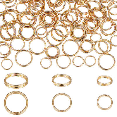 150Pcs 3 Styles 304 Stainless Steel Split Rings