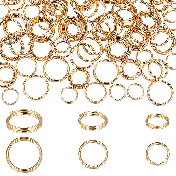 150Pcs 3 Styles 304 Stainless Steel Split Rings