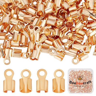200Pcs Brass Folding Crimp Ends