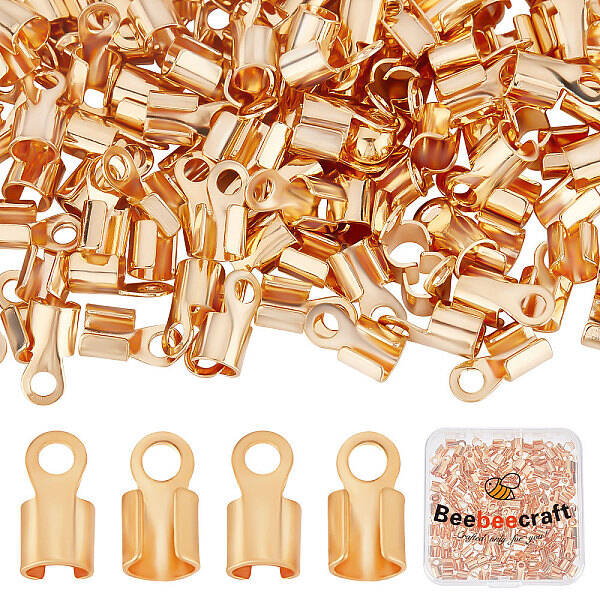 200Pcs Brass Folding Crimp Ends
