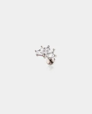 Five CZ Gems Titanium Helix Stud - Clear CZ