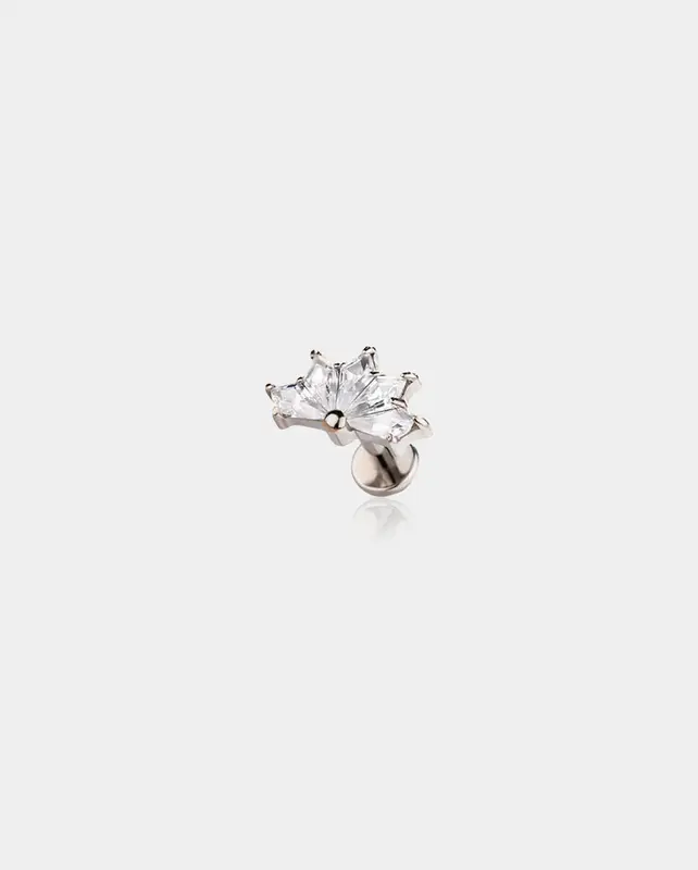 Five CZ Gems Titanium Helix Stud - Clear CZ