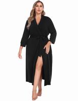 IN'VOLAND Womens Plus Size Kimono Robes Long Knit Bathrobe V Neck Ladies Loungewear Lightweight Soft Sleepwear 1X-5X Comfort ...