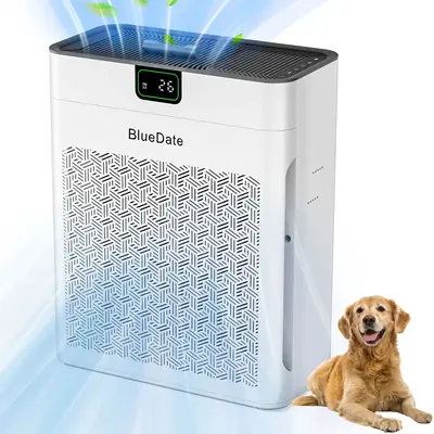 BlueDate Air Purifier for Home Large Room up to 1100 Sq Ft with PM 2.5 Display Air Quality Sensor for Pet Hair, 25dB Sleep Mo...